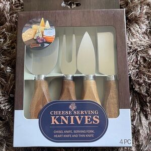 Cheese Serving Knives Set with Wooden Handles